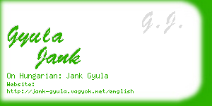 gyula jank business card